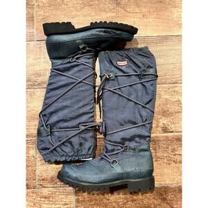 Hunter Navy Blue Boots Summit Amazonia Hiking Waterproof Leather & Nylon Size 8